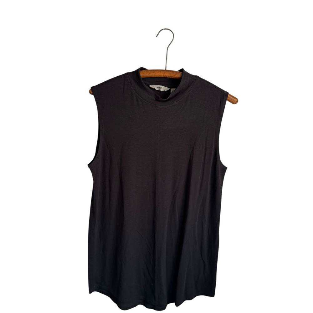 Athleta Mock Neck Sleeveless Tank Top Black size small